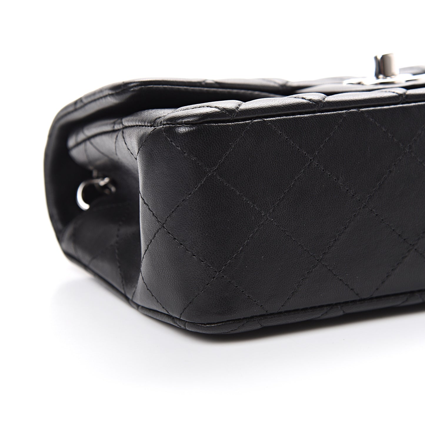 Lambskin Quilted Mini Rectangular Flap Black