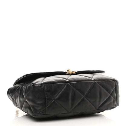 Chanel Lambskin Quilted Maxi Chanel 19 Flap Black 4 of 10