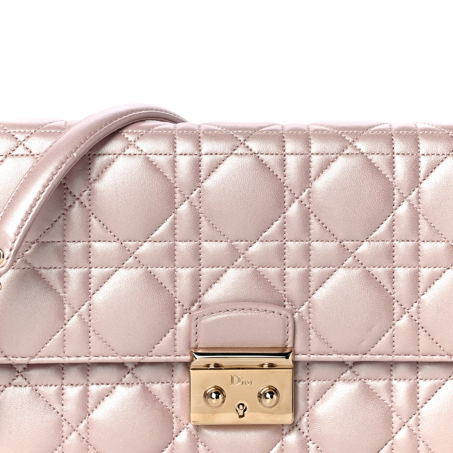 Christian Dior Pearly Lambskin Cannage Miss Dior Promenade Pouch Lotus 9 of 9