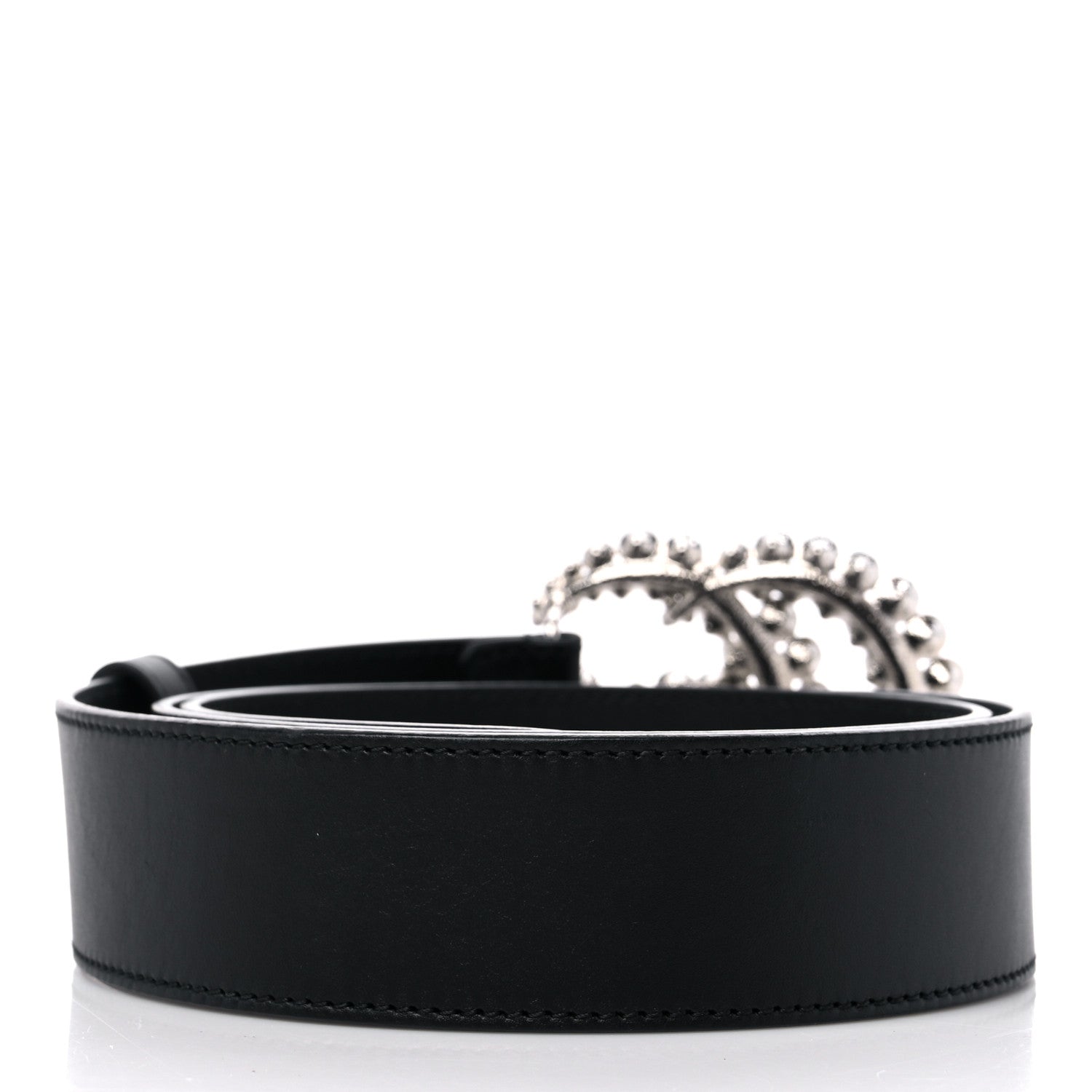 Gucci Calfskin Crystal Double G 40mm Belt 95 38 Black 2 of 6