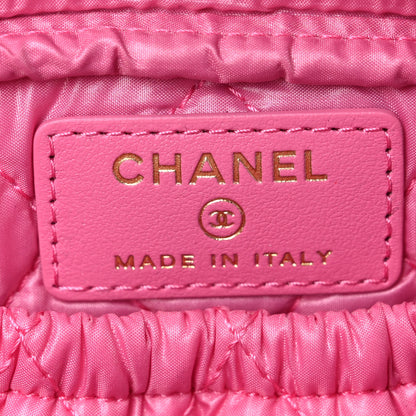 Chanel Caviar Quilted Small Curvy Pouch Cosmetic Case Pink 6 of 10