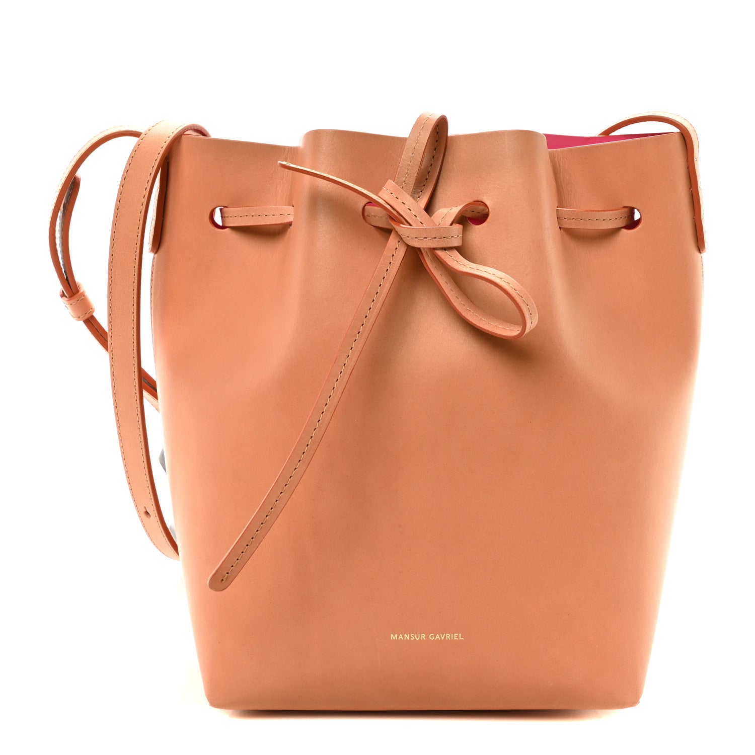 Mansur Gavriel Vegetable Tanned Calfskin Mini Bucket Bag Cammello Dolly 1 of 10