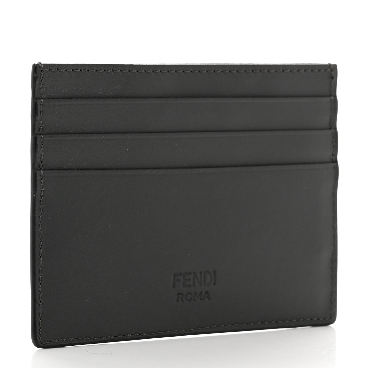 Fendi Vitello Century Monster Eyes Card Holder Asfalto 3 of 7