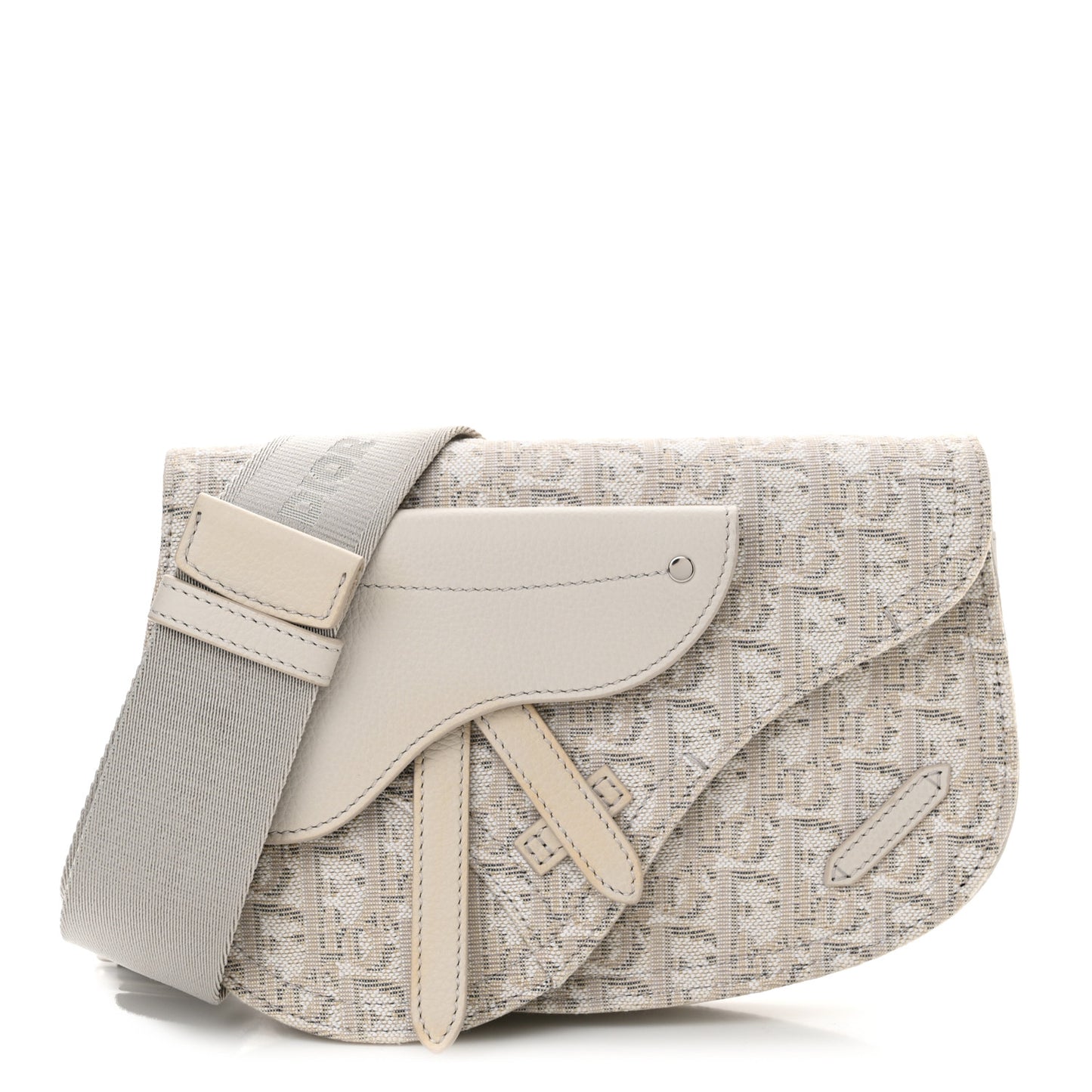Oblique Saddle Messenger Pouch Beige