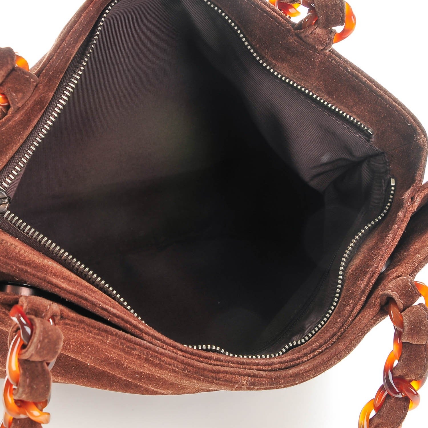 Chanel Suede Bekko Chain CC Shopping Tote Dark Brown 5 of 7