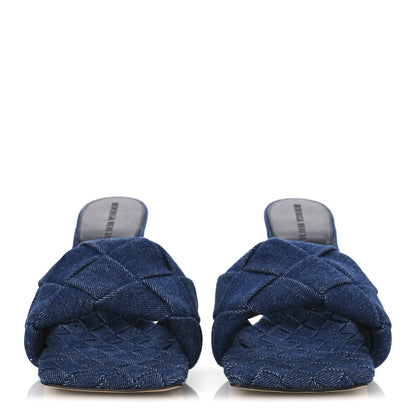 Bottega Veneta Denim Intrecciato Lido Mule 90 Sandals 39.5 Indigo 3 of 9