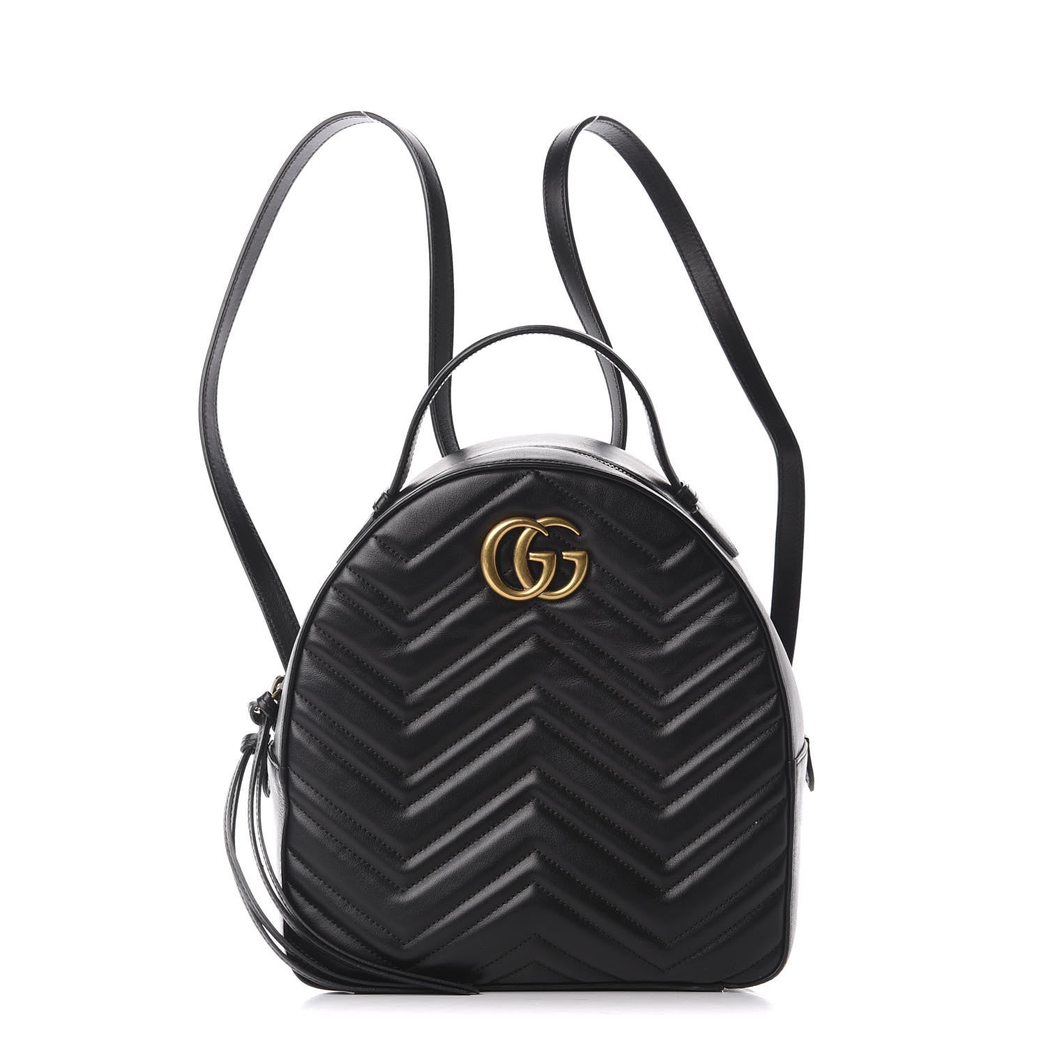 Gucci Calfskin Matelasse GG Marmont Dome Backpack Black 1 of 11