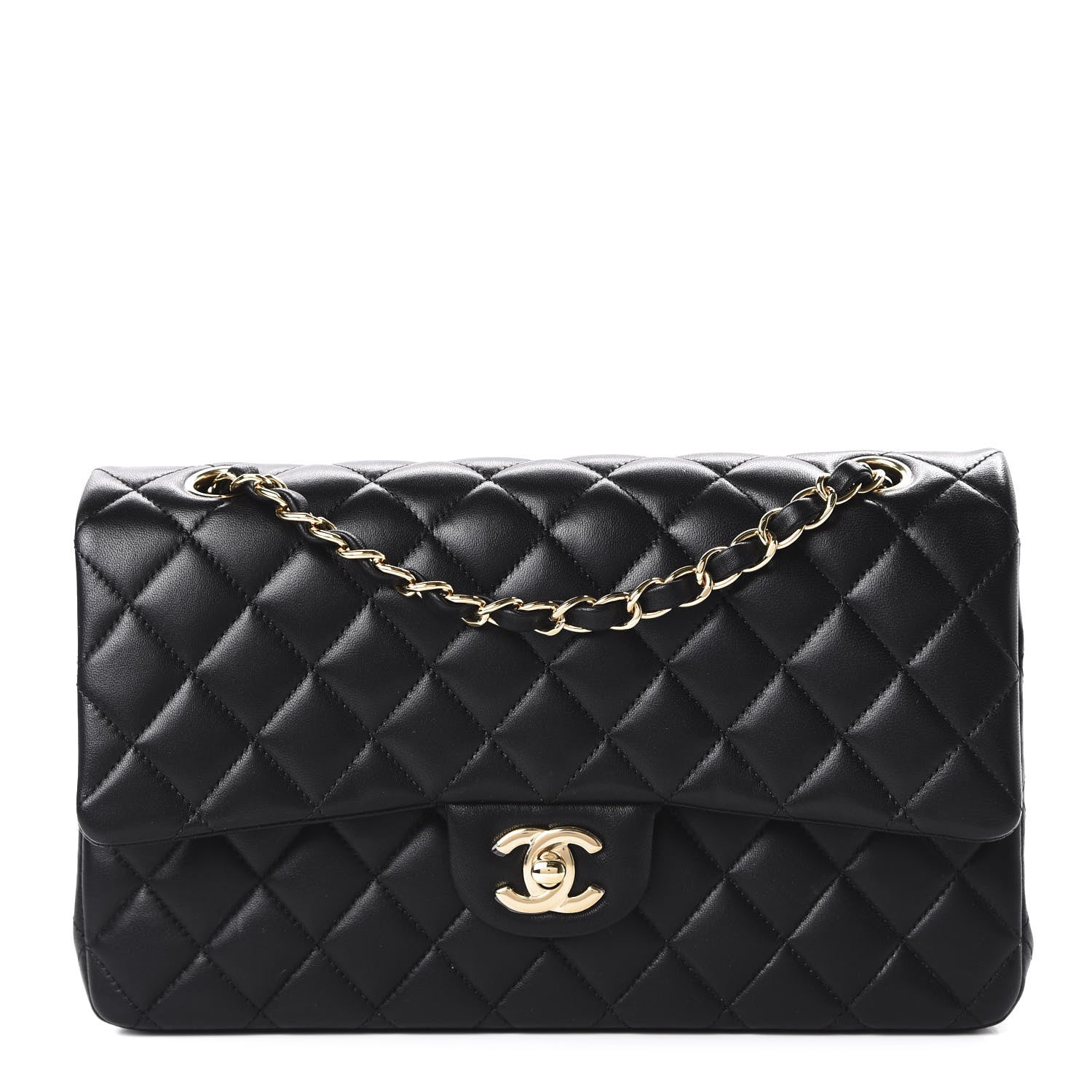 Chanel Lambskin Quilted Medium Double Flap Black 1 of 11