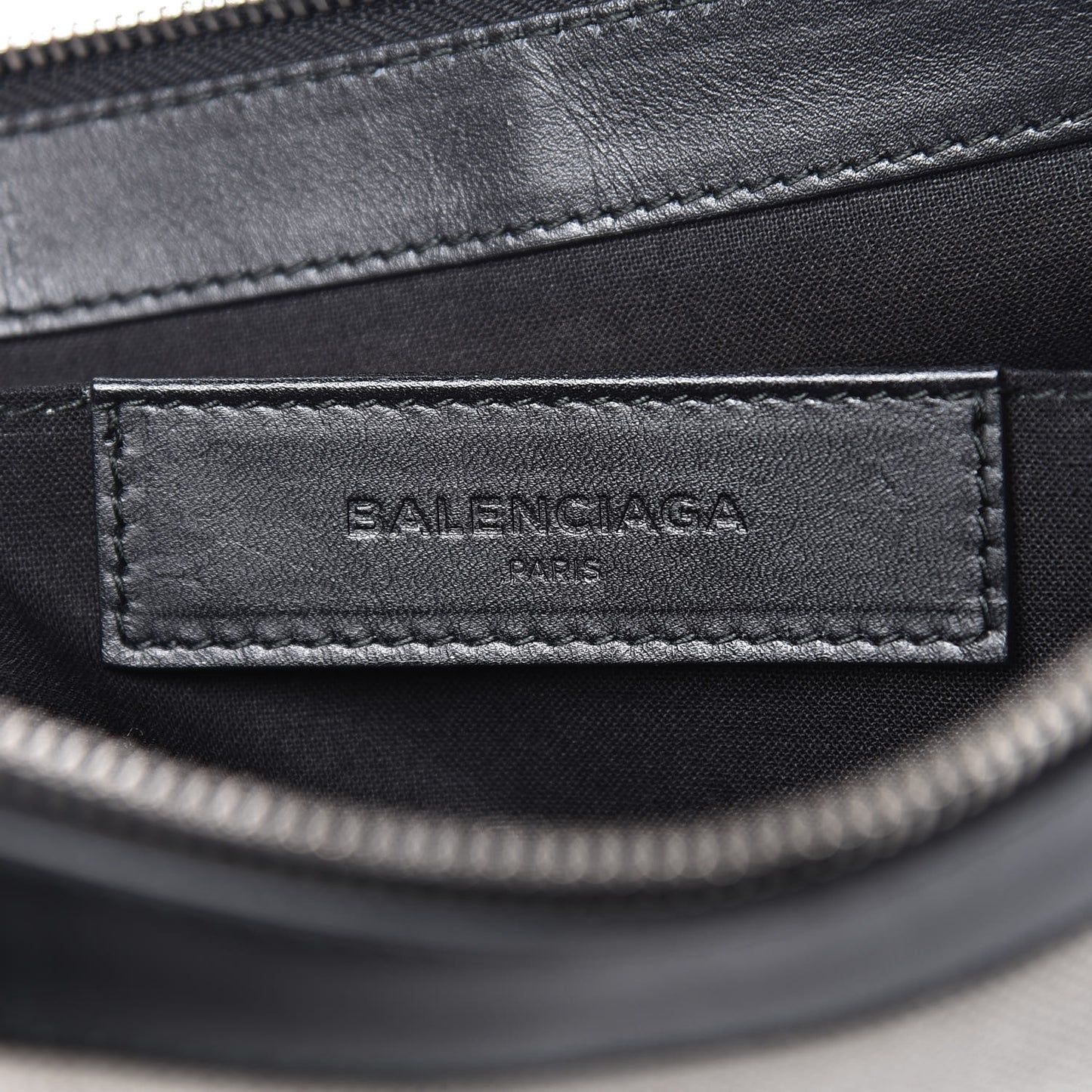 Calfskin Cotton Canvas Logo Clutch Black