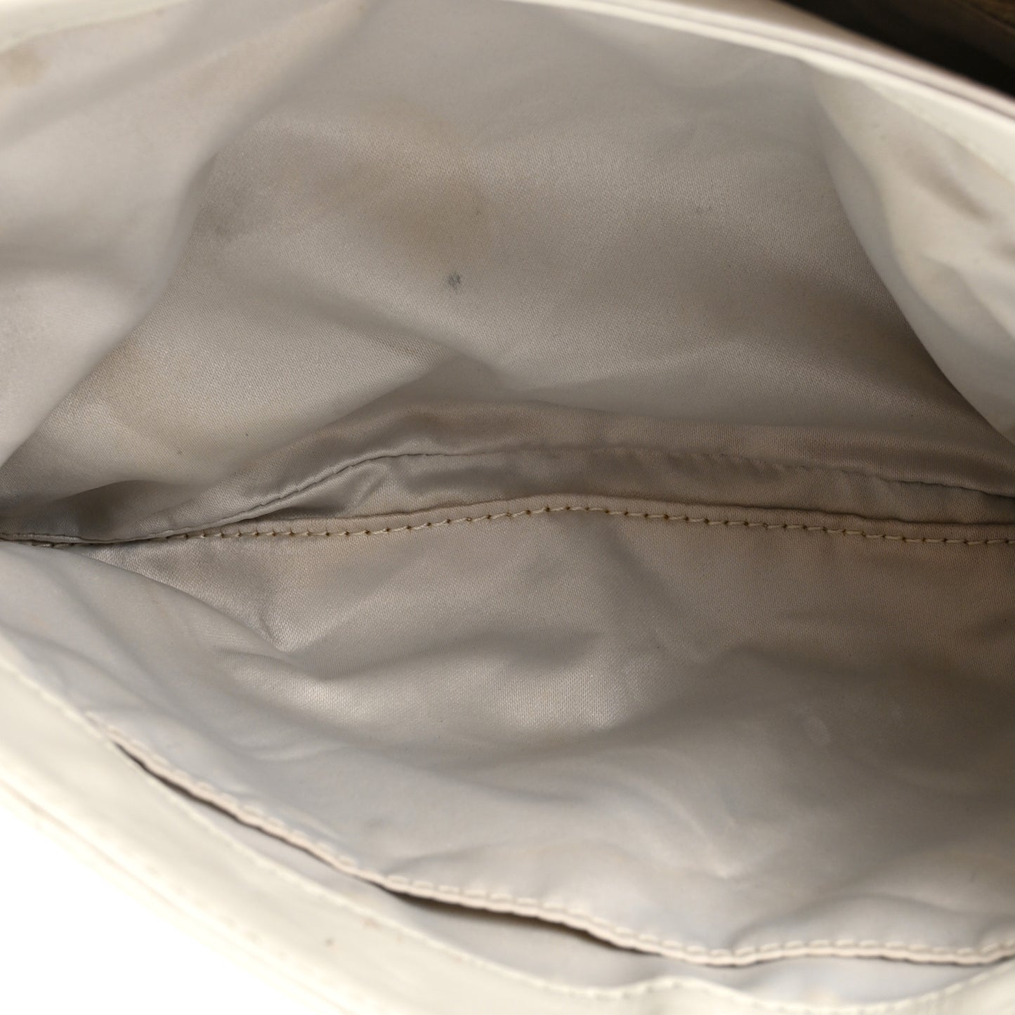 Lambskin Quilted 2 Pocket Messenger Flap White