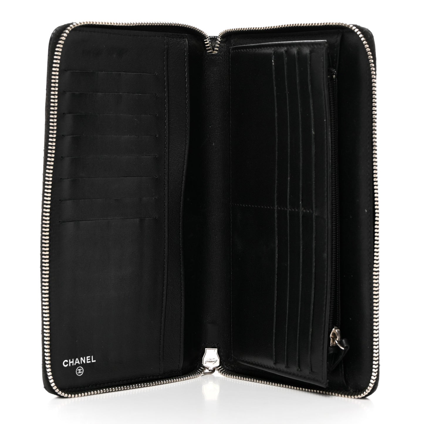 Patent Quilted Large Zip Around Organizer Wallet So Black