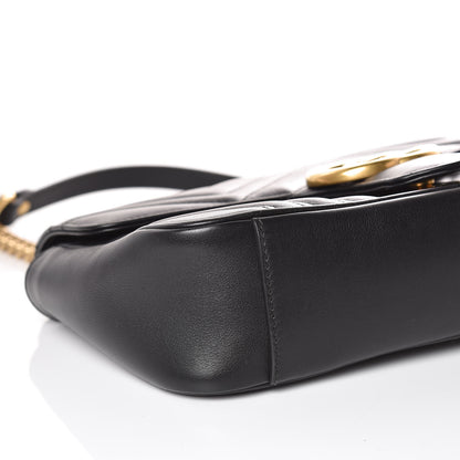 Gucci Calfskin Matelasse Small GG Marmont Shoulder Bag Black 8 of 9
