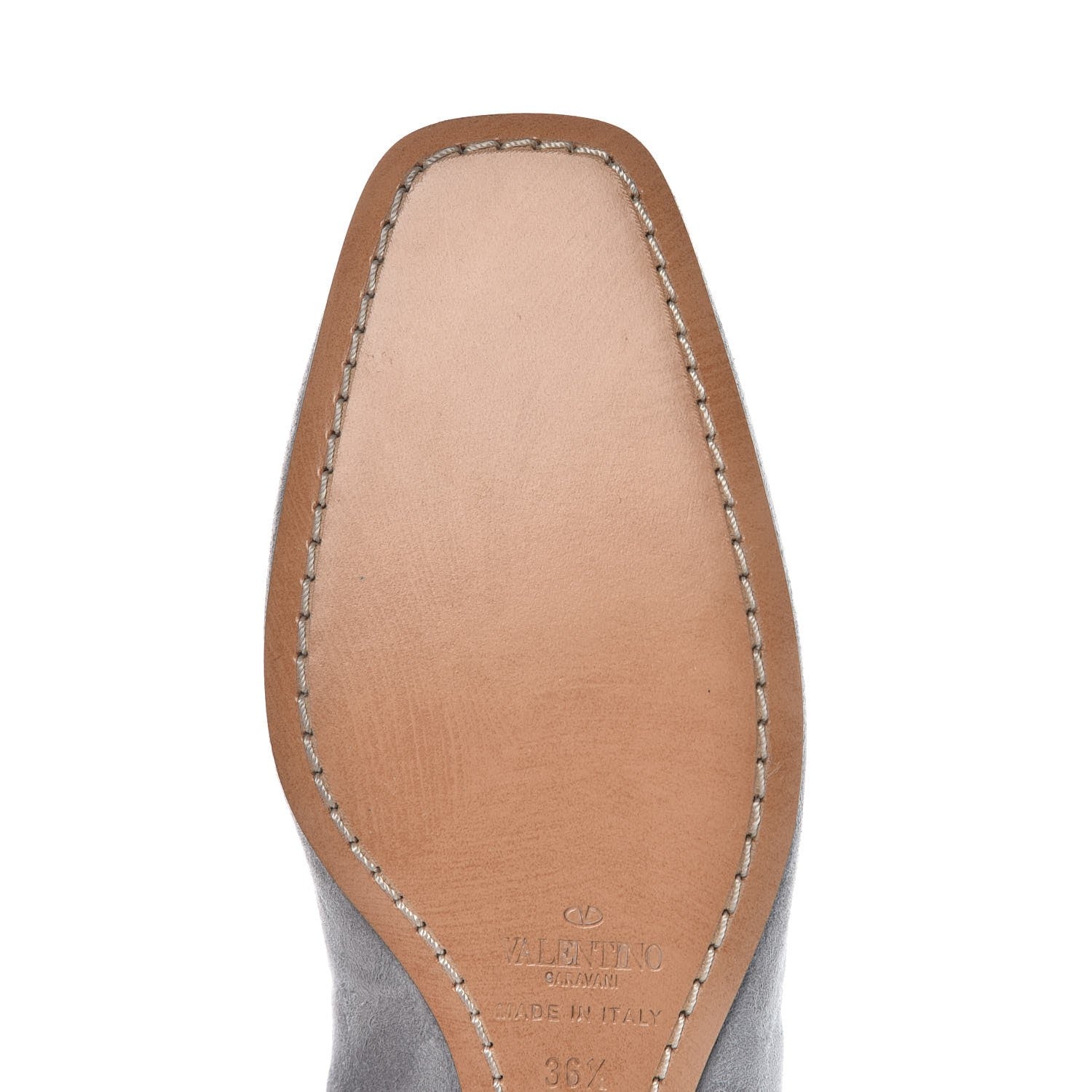 Valentino Garavani Suede Lace Up Plum Ballet Flats 36.5 Grey 9 of 10