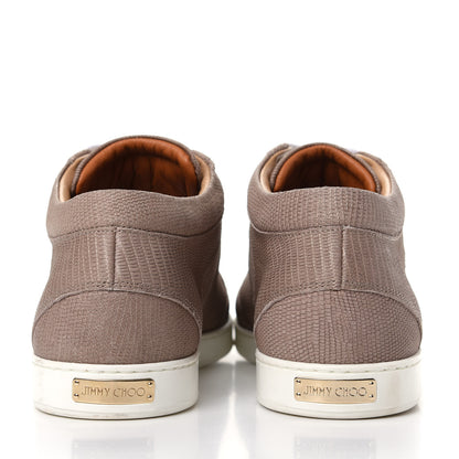 Jimmy Choo Metallic Lizard Embossed Miami Sneakers 42 Taupe 7 of 10