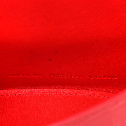 Balenciaga Shiny Calfskin Tonal B Crocodile Embossed Hourglass Top Handle Bag XS Bright Red 6 of 18