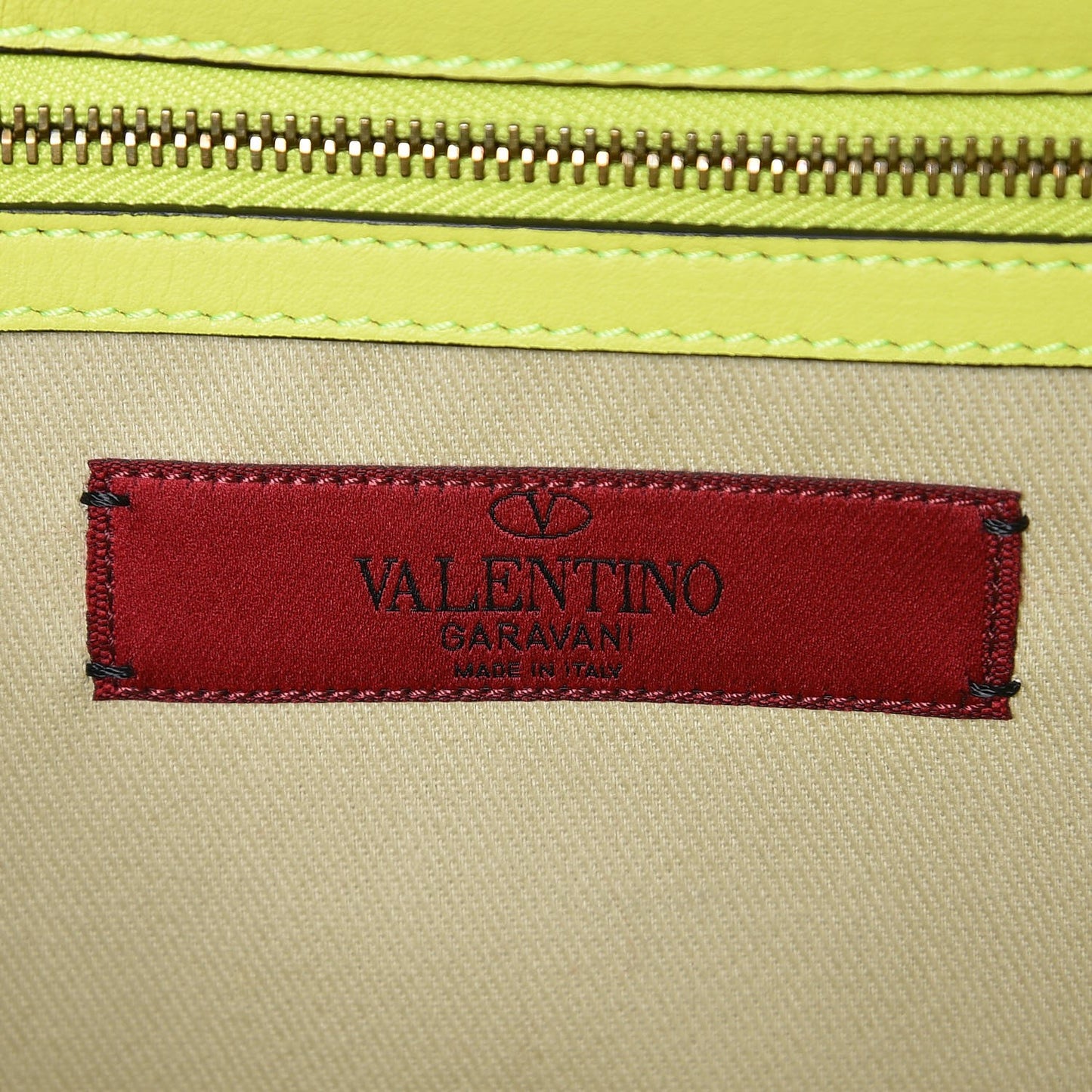 Vitello Large Glam Lock Rockstud Flap Yellow Fluo