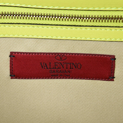 Valentino Garavani Vitello Large Glam Lock Rockstud Flap Yellow Fluo 6 of 17