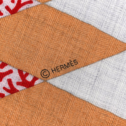 Hermes Cashmere Silk American Quilts Shawl 140 Multicolor 3 of 3
