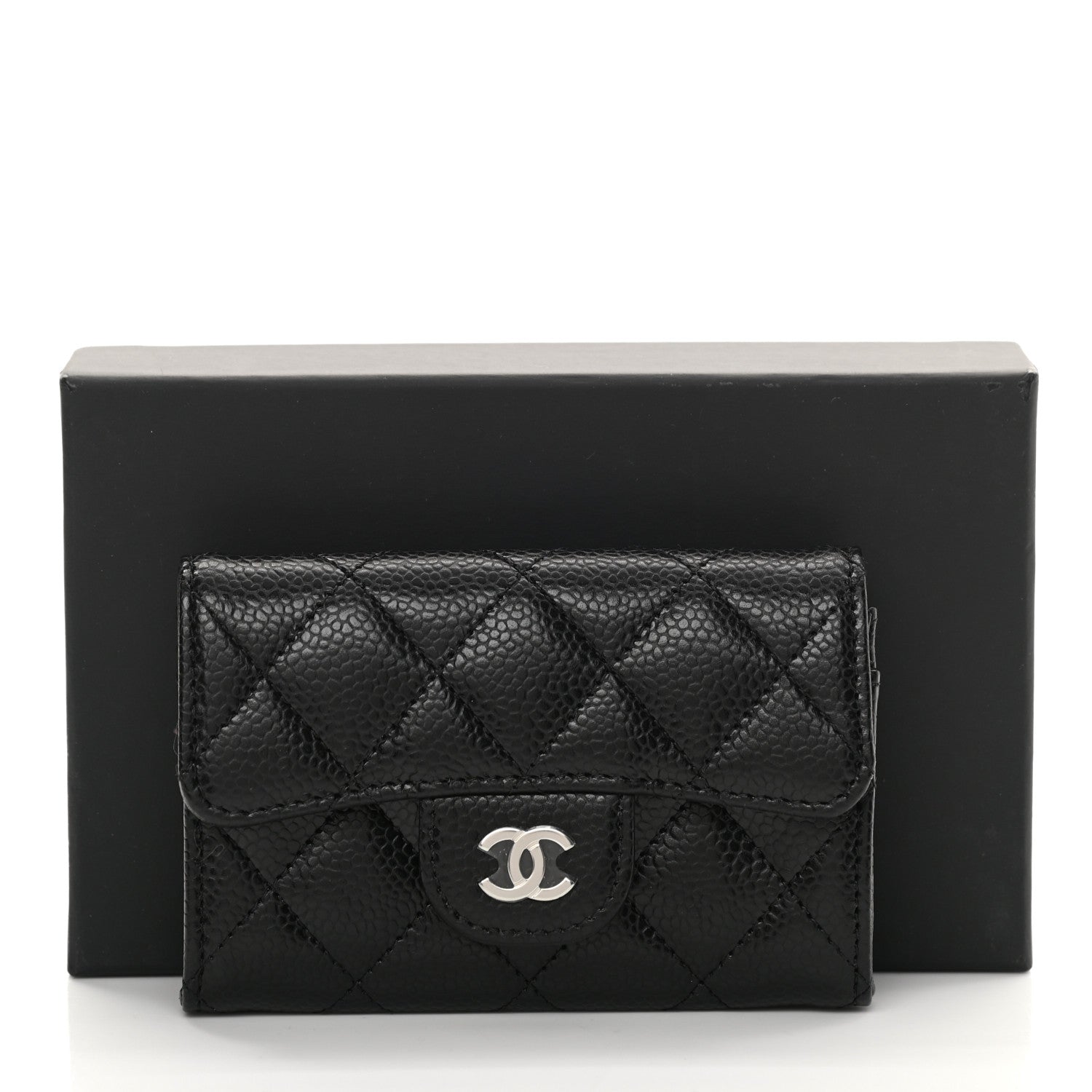 Chanel Caviar Quilted Flap Card Holder Wallet Black 9 of 9