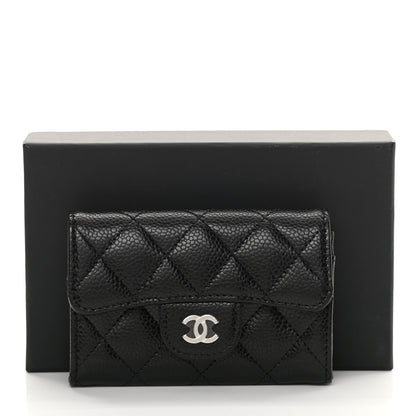 Chanel Caviar Quilted Flap Card Holder Wallet Black 9 of 9