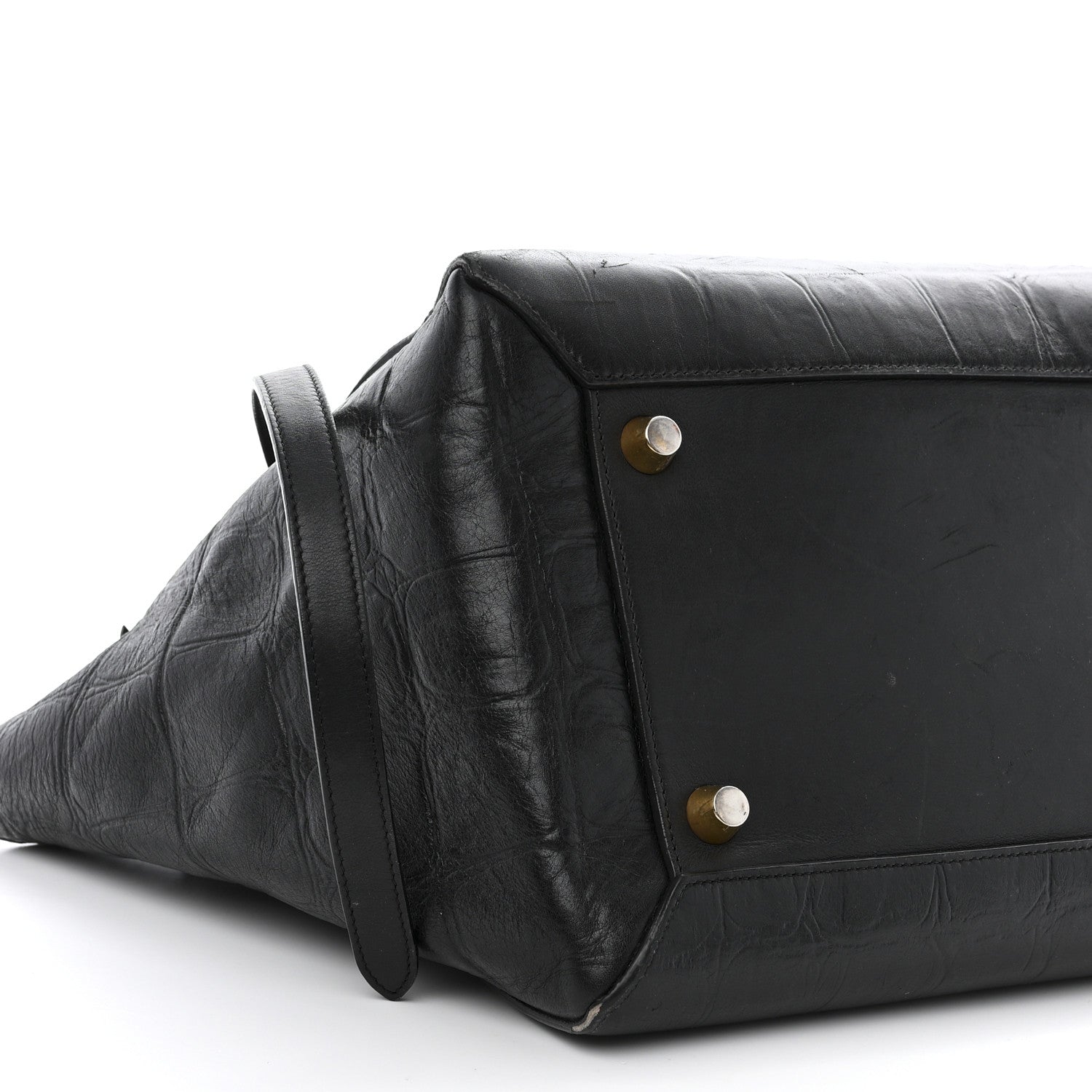 Celine Calfskin Crocodile Embossed Small Belt Bag Black 11 of 22