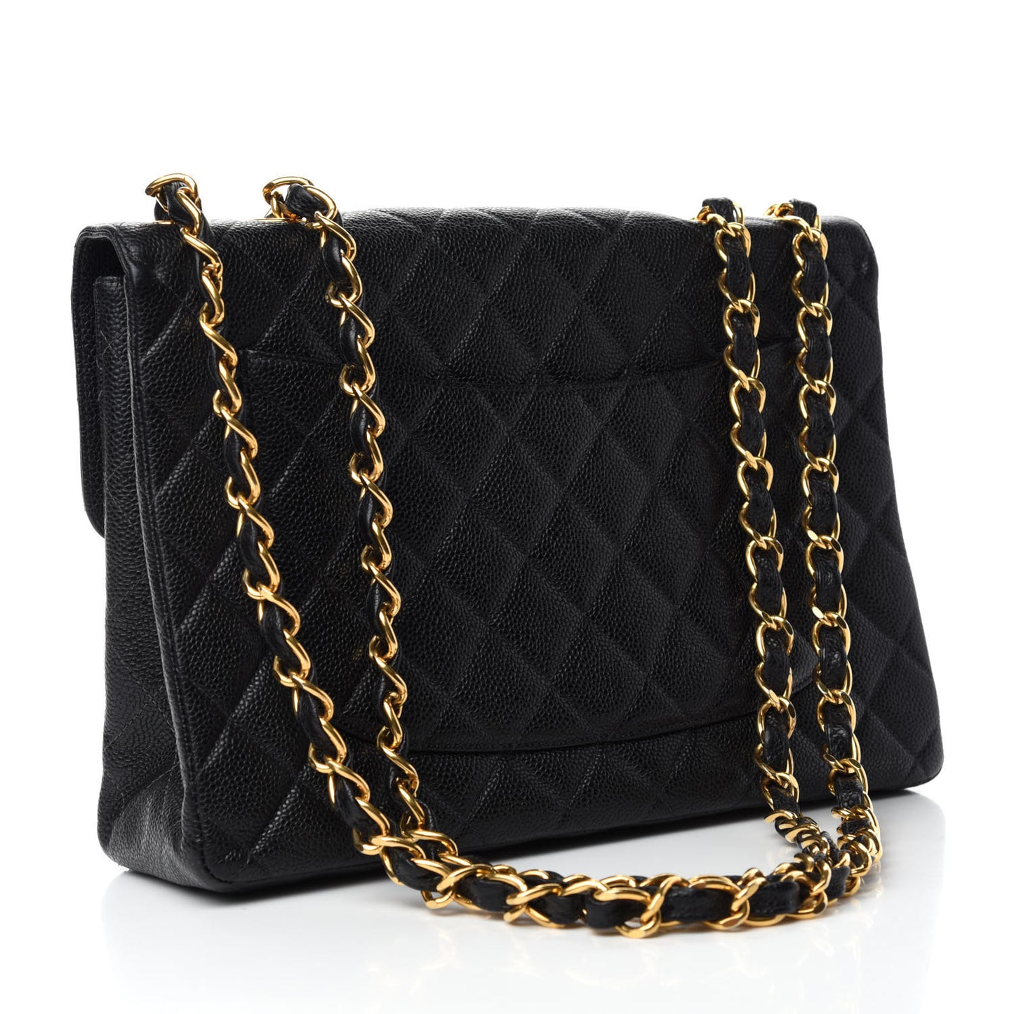 Caviar Quilted Jumbo Single Flap Black