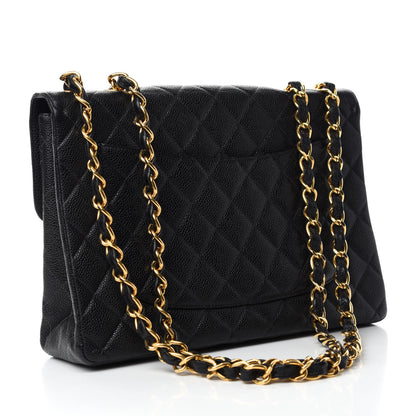 Chanel Caviar Quilted Jumbo Single Flap Black 3 of 10