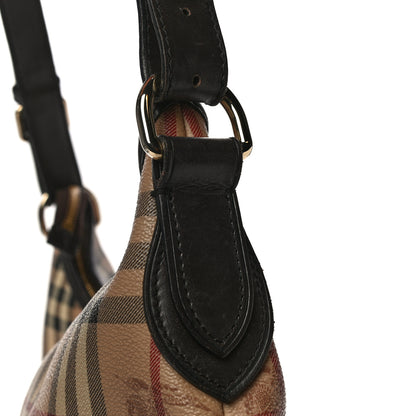 Burberry Haymarket Check Buckle Shoulder Bag Dark Brown 18 of 19