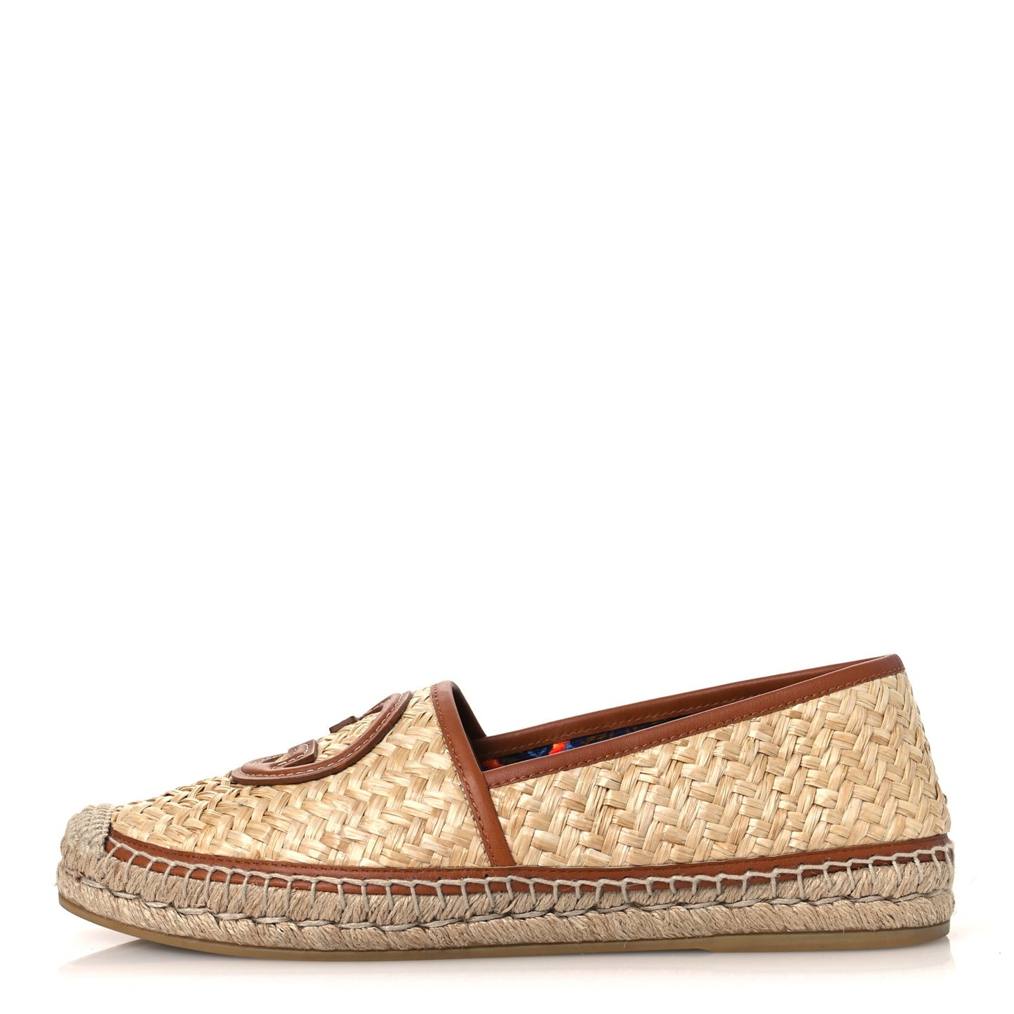 Raffia Harness Calfskin Interlocking G Adela Espadrilles 41 Palmi Naturale Harness Brown