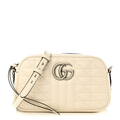 Gucci Calfskin Matelasse Aria Small GG Marmont Chain Shoulder Bag Mystic White 1 of 10