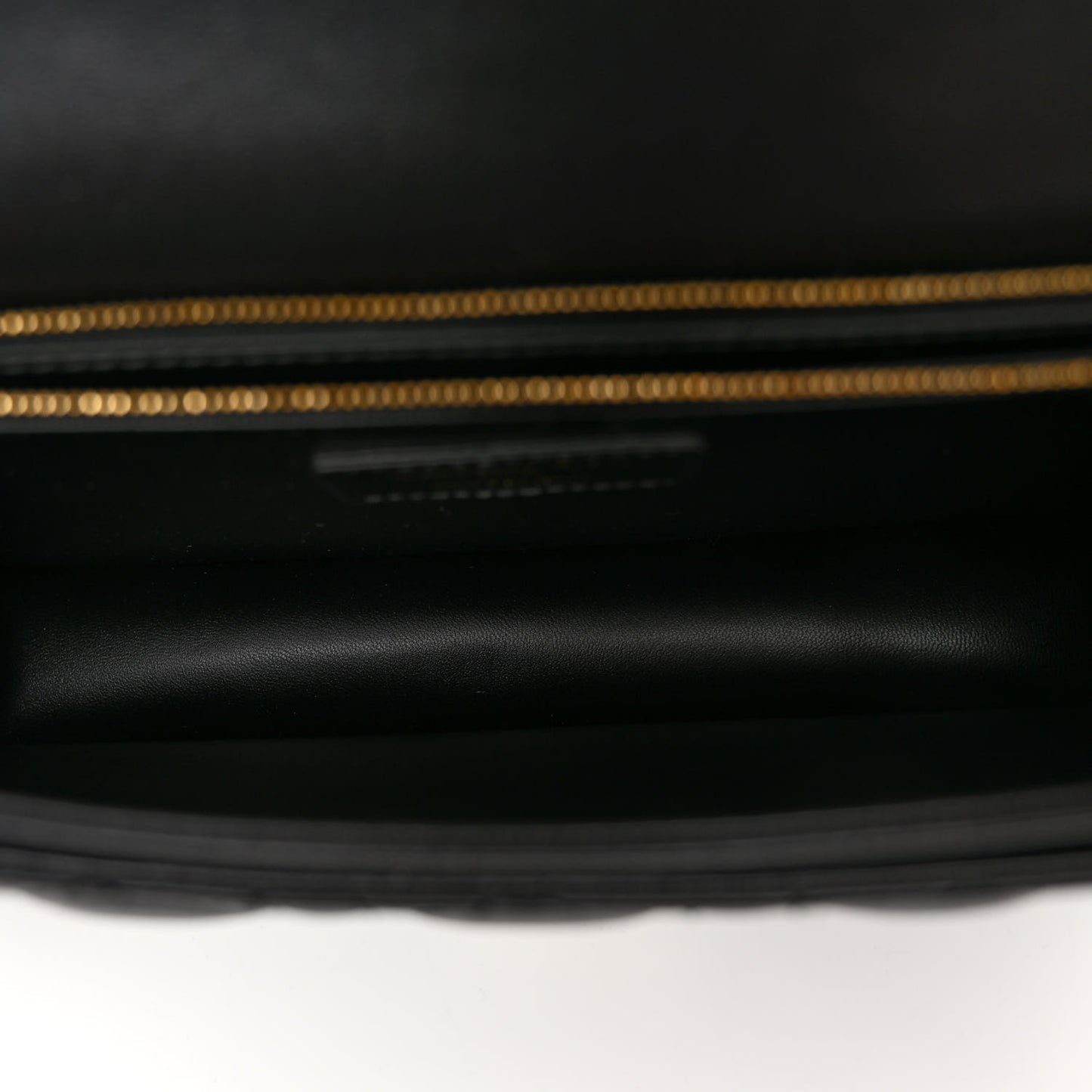 CHRISTIAN DIOR Lambskin Cannage Miss Dior Chain Pouch Black