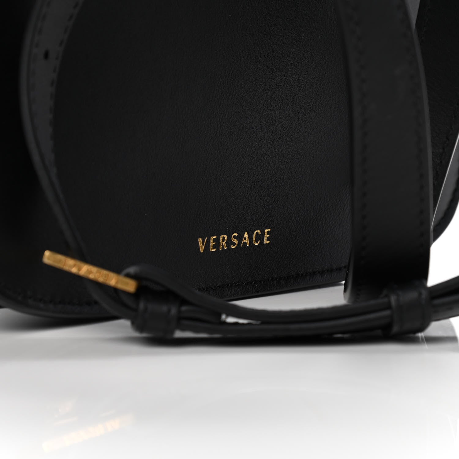 Versace Vitello Barocco Virtus Small Top Handle Shoulder Bag Black 7 of 7