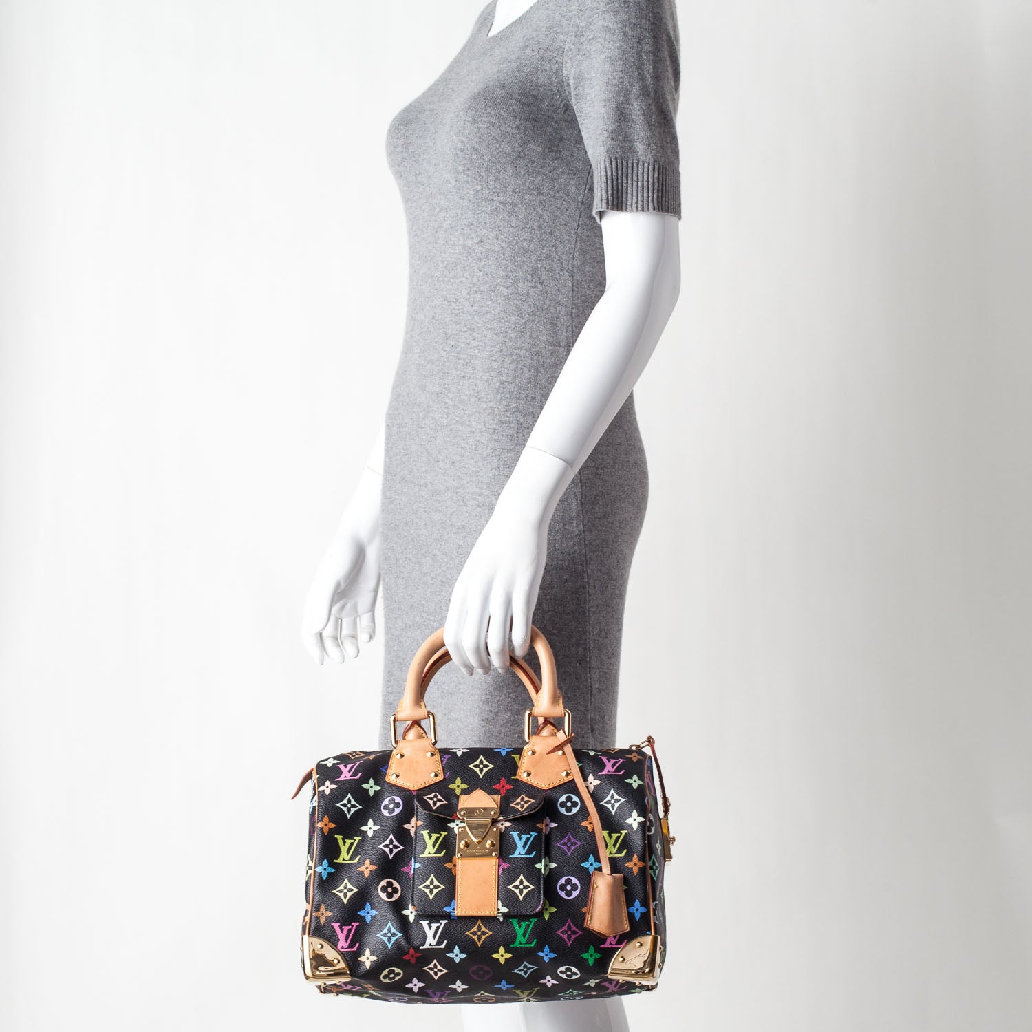 Louis Vuitton Monogram Multicolor Speedy 30 Black 2 of 10