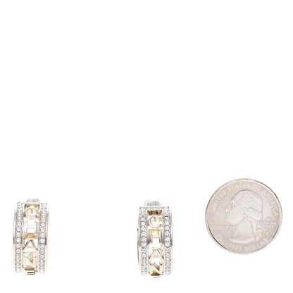 Chanel Metal Crystal Bow-tiful CC Hoop Earrings Gold 2 of 5