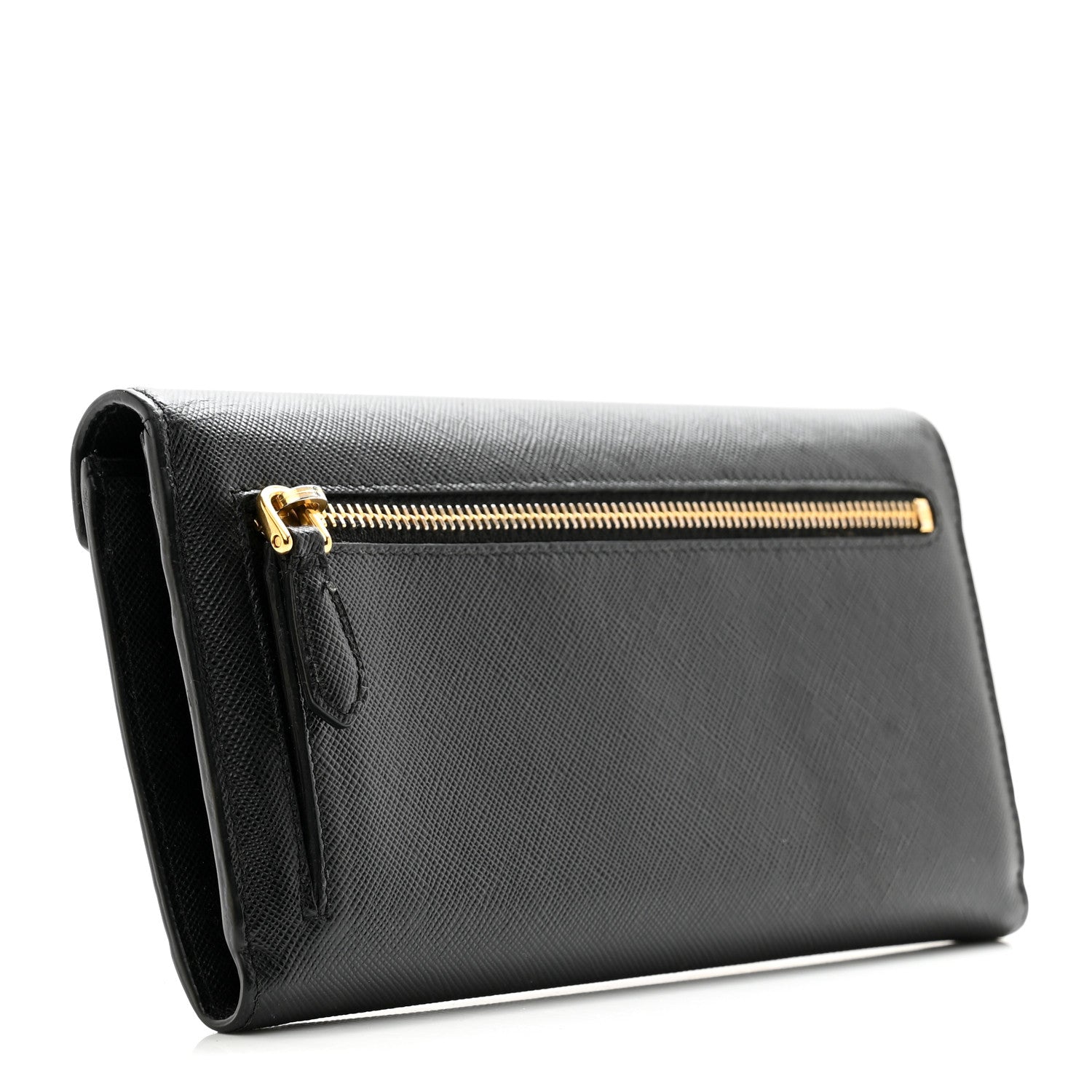 Prada Saffiano Metal Envelope Wallet Black 4 of 10