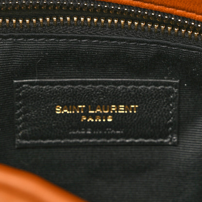 Saint Laurent Lambskin Quilted Small Loulou Puffer Monogram Chain Satchel Dark Honey 6 of 11