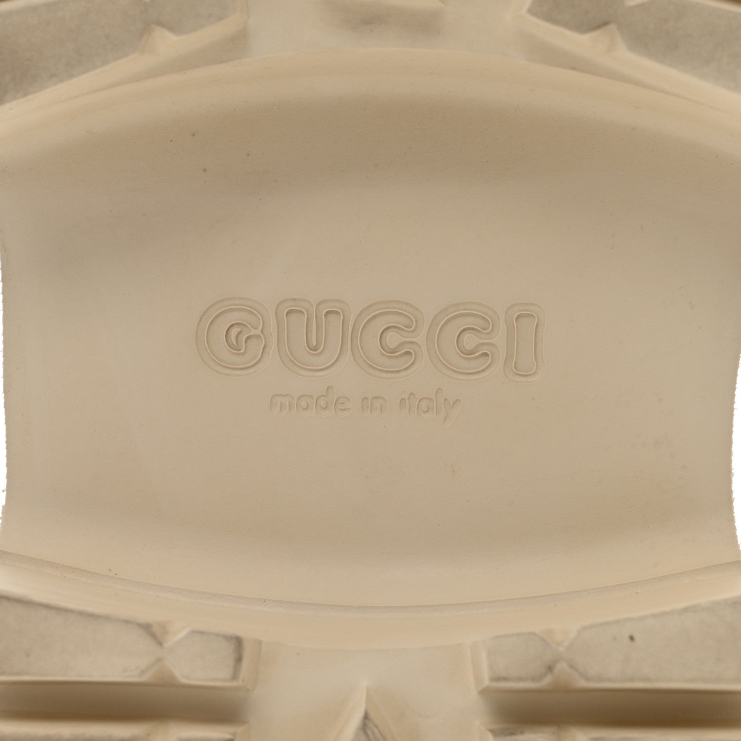 Gucci Rubber GG Monogram Perforated Elea Platform 55mm Lug Sole Sandals 38 Mystic White 8 of 9