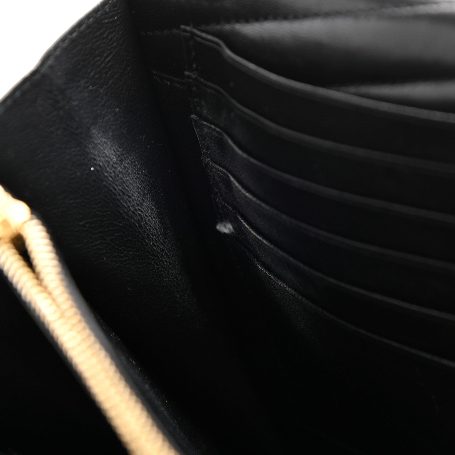 Saint Laurent Lambskin Matelasse Chevron Monogram Sulpice Chain Wallet Black 14 of 26