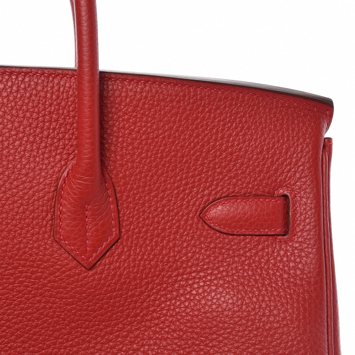 Hermes Taurillon Clemence Birkin 35 Rouge Casaque 10 of 30
