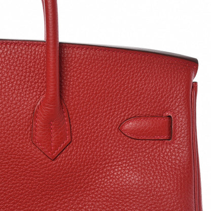 Hermes Taurillon Clemence Birkin 35 Rouge Casaque 10 of 30