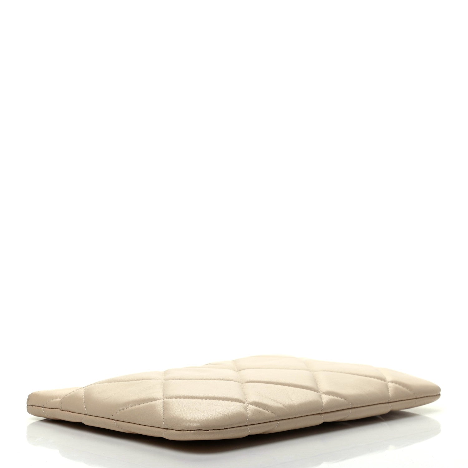 Chanel Shiny Goatskin Quilted Chanel 19 Pouch Beige 4 of 8