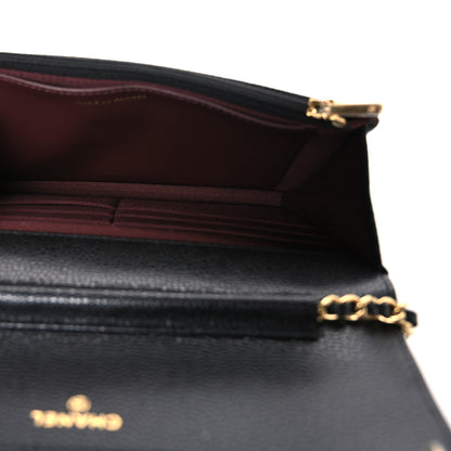 Chanel Caviar Quilted CC Turnlock Wallet On Chain WOC Black 5 of 12