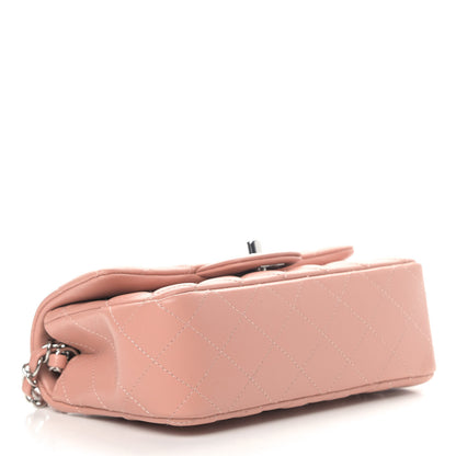 Chanel Lambskin Quilted Mini Rectangular Flap Dark Pink 4 of 10