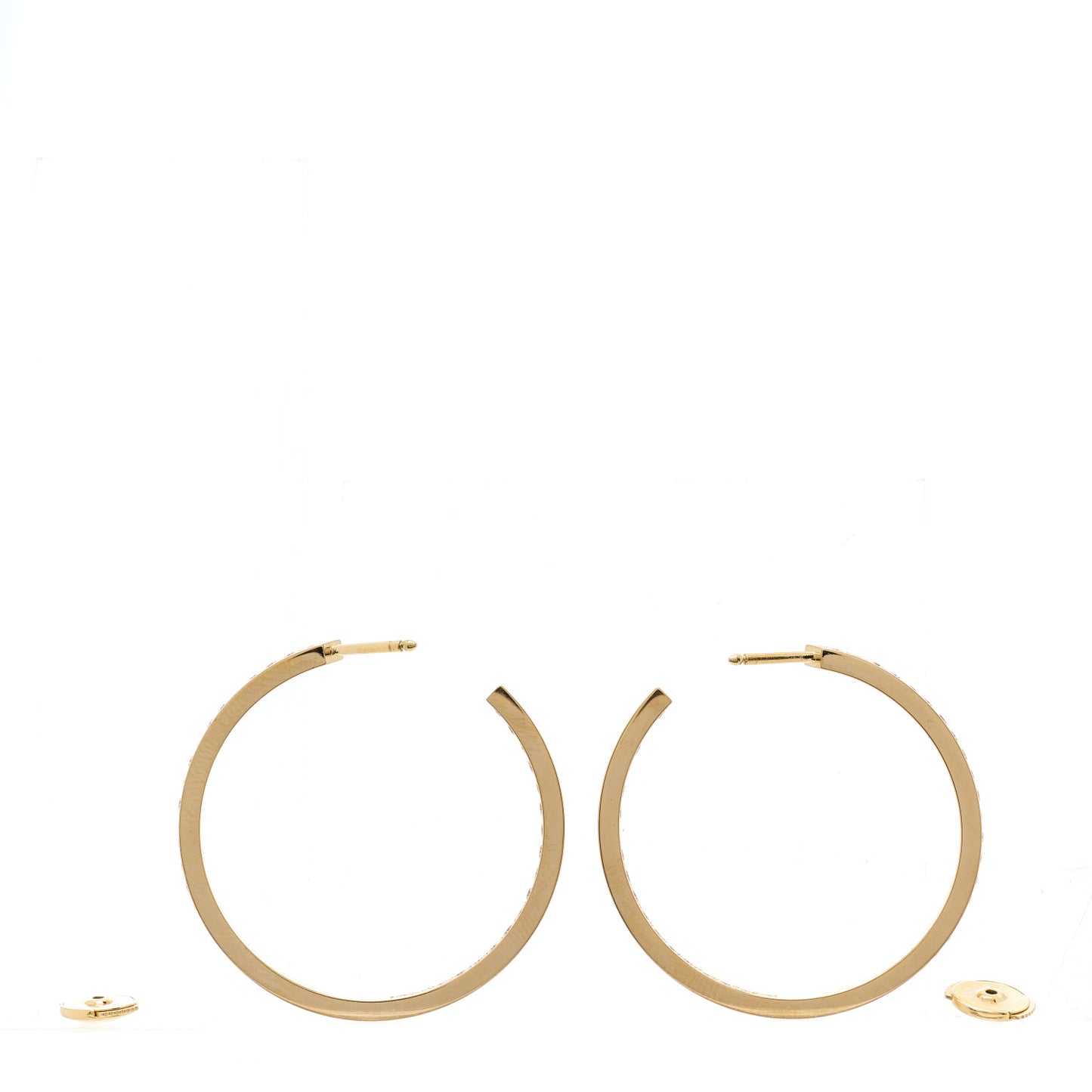 18K Yellow Gold Diamond LM Inside Out Hoop Earrings