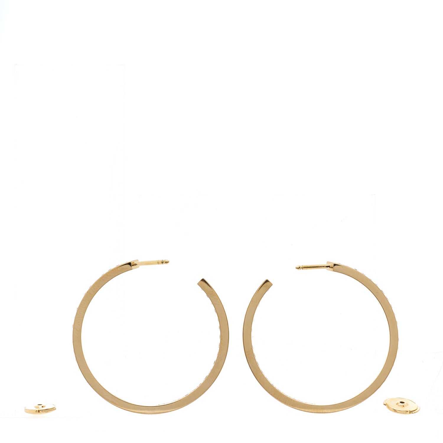 Cartier 18K Yellow Gold Diamond LM Inside Out Hoop Earrings 3 of 5