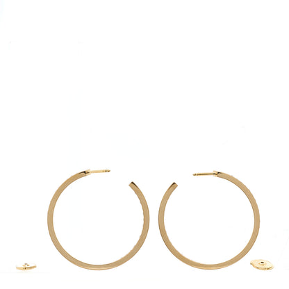 Cartier 18K Yellow Gold Diamond LM Inside Out Hoop Earrings 3 of 5
