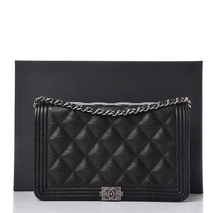Chanel Caviar Quilted Boy Wallet On Chain WOC Black 9 of 9