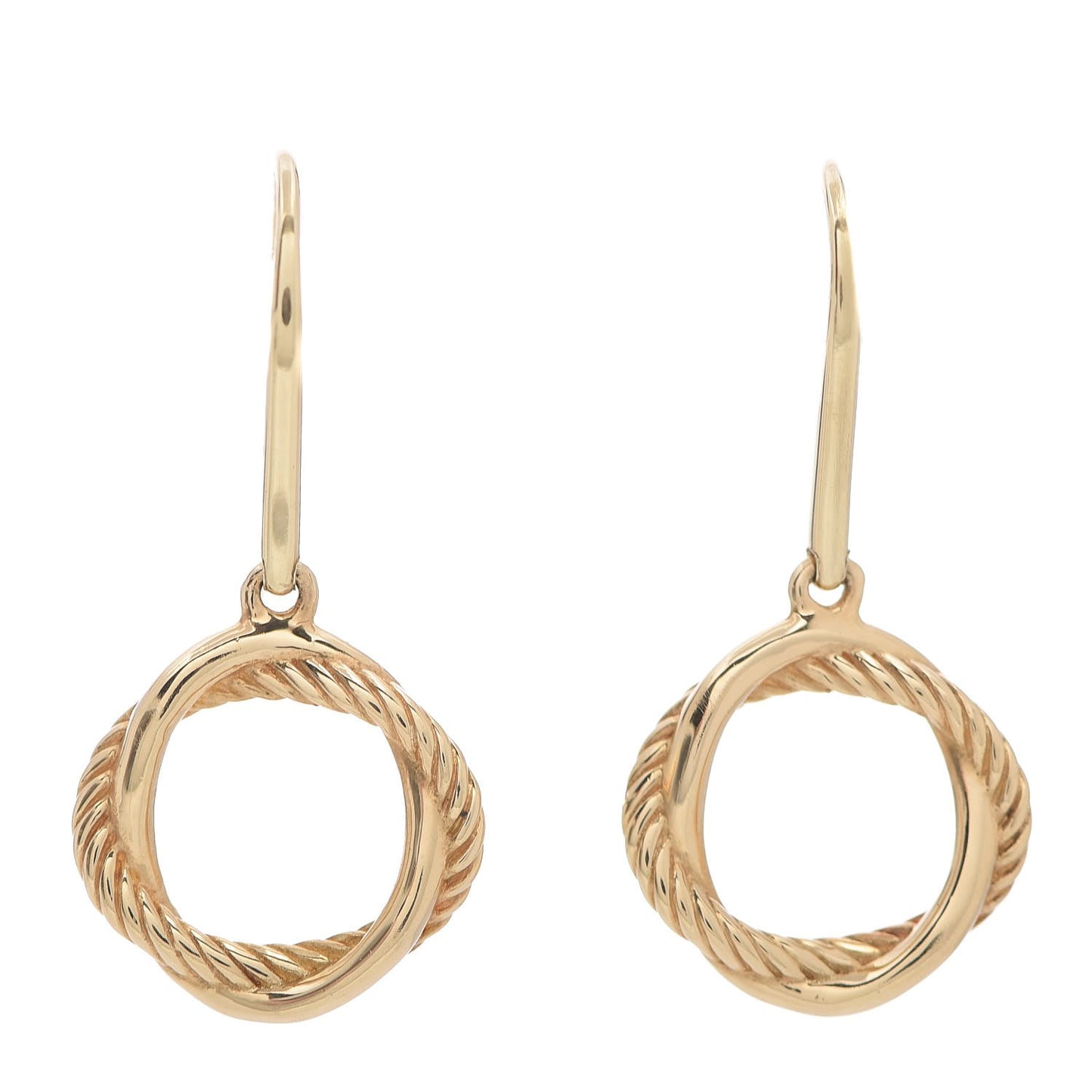 18K Yellow Gold Infinity Drop Earrings