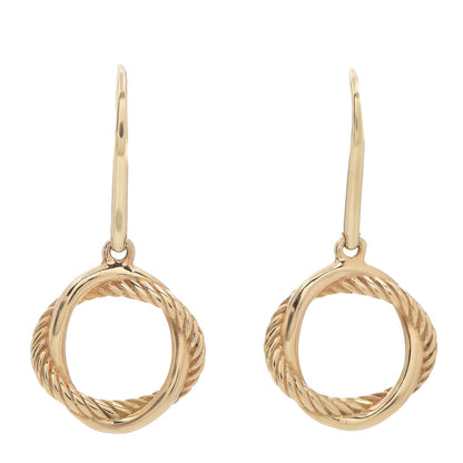 David Yurman 18K Yellow Gold Infinity Drop Earrings 1 of 4