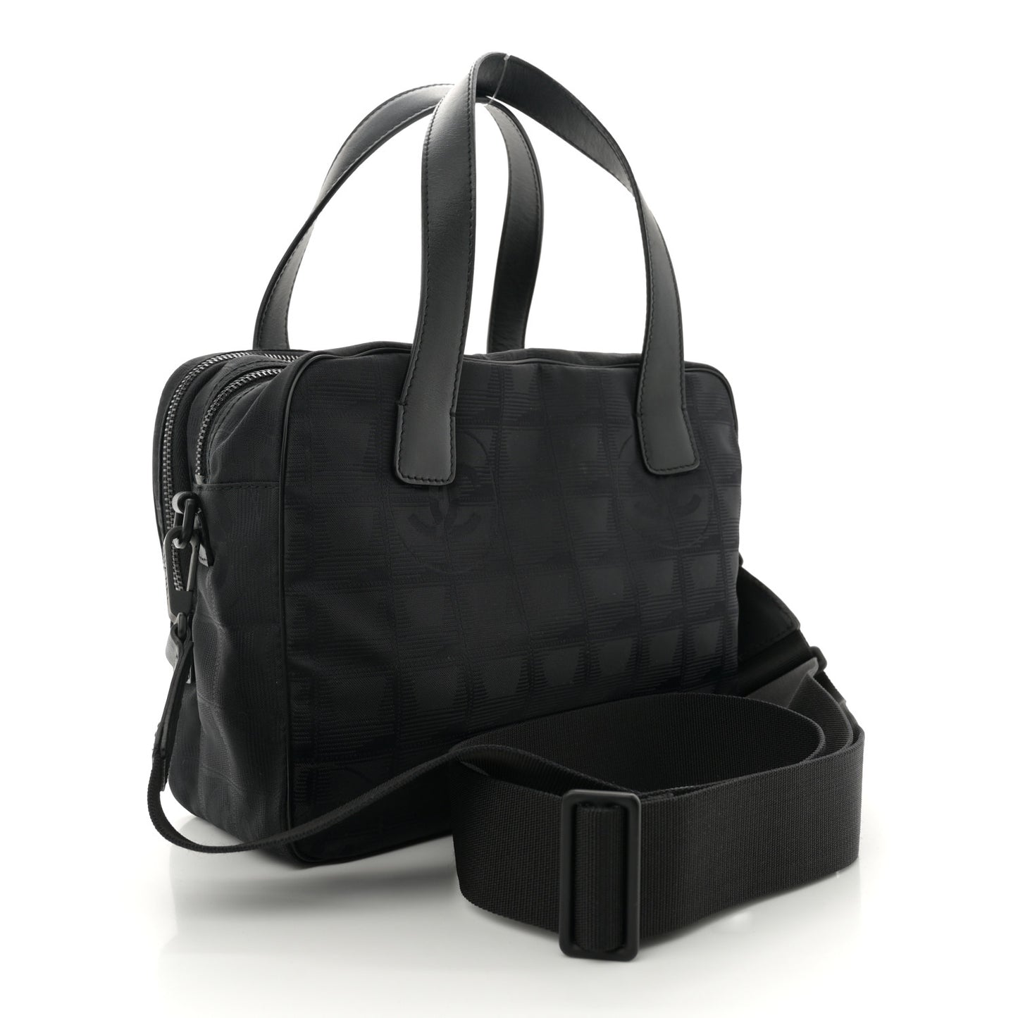 Nylon Travel Shoulder Bag Black
